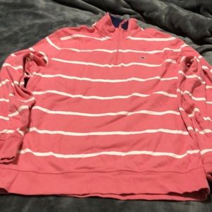 pink and white striped vineyard vines sweatshirt